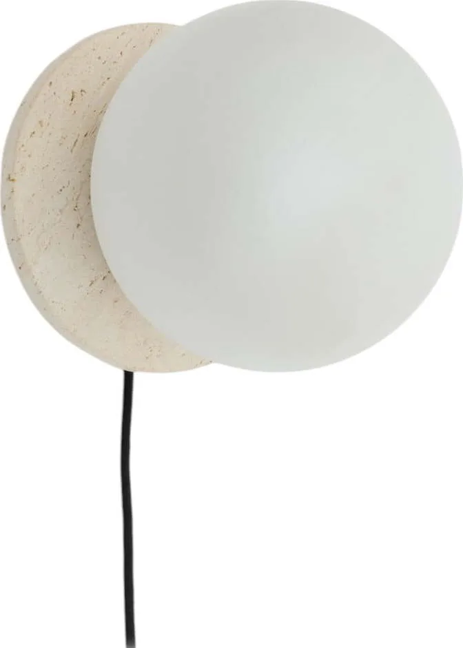 Bílé/krémové mramorové nástěnné svítidlo ø 20 cm Malachi – Kave Home
