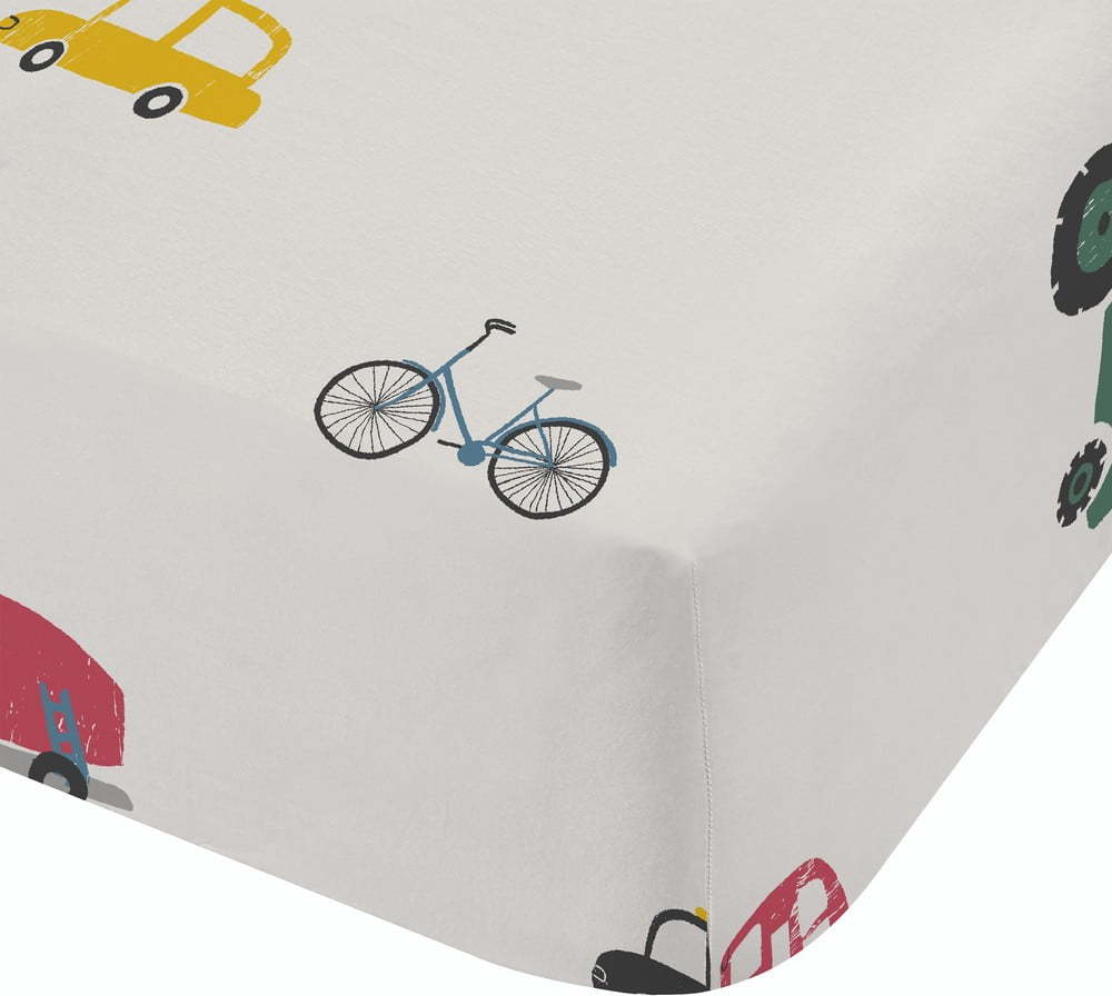 Bílé napínací bavlněné dětské prostěradlo do postýlky 70x140 cm Transport – Bianca Bianca