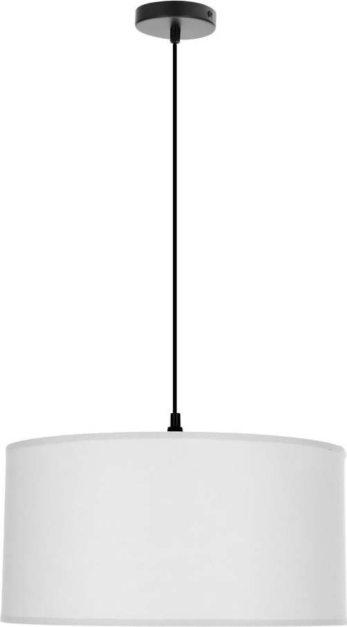 Bílé závěsné svítidlo s textilním stínidlem ø 40 cm Shanti – Candellux Lighting Candellux Lighting