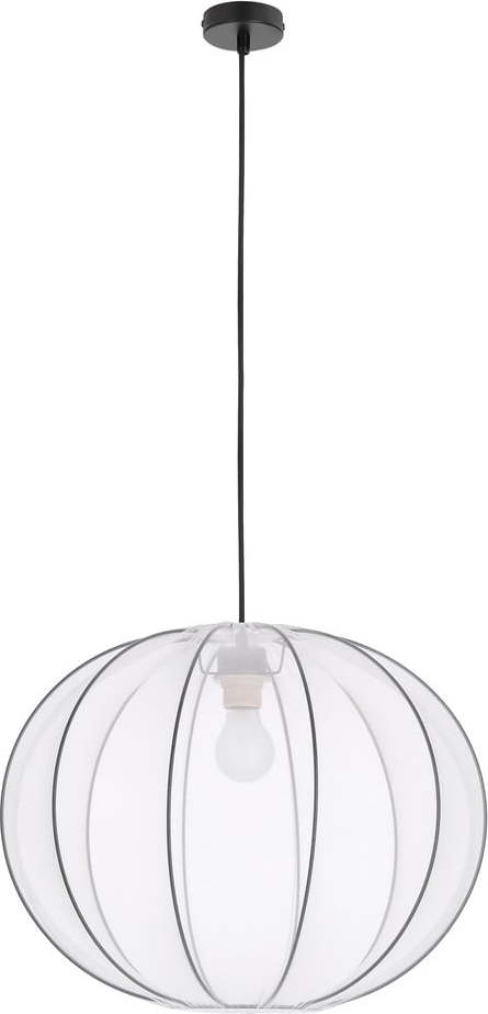 Bílé závěsné svítidlo s textilním stínidlem ø 52 cm Mellow – Candellux Lighting Candellux Lighting