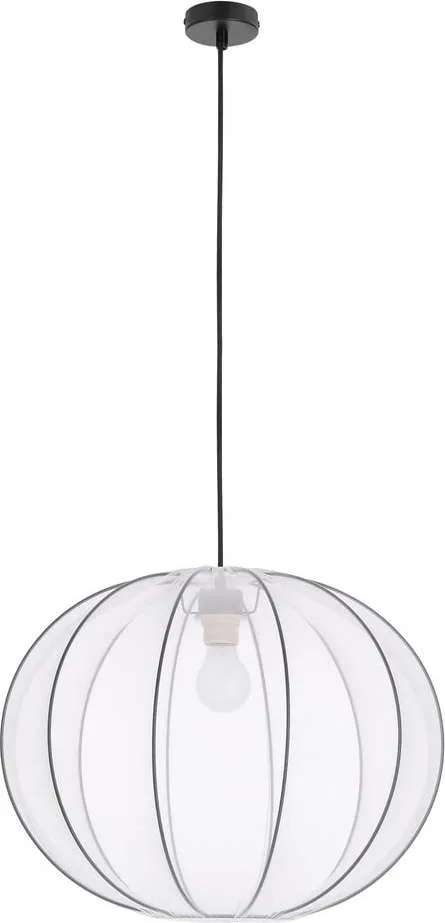 Bílé závěsné svítidlo s textilním stínidlem ø 52 cm Mellow – Candellux Lighting