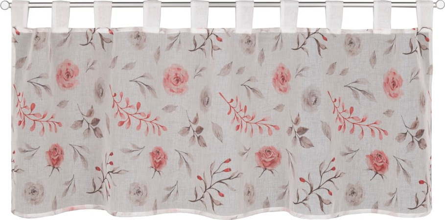 Bílo-růžová záclona 135x45 cm Rose – Sehlbach Sehlbach