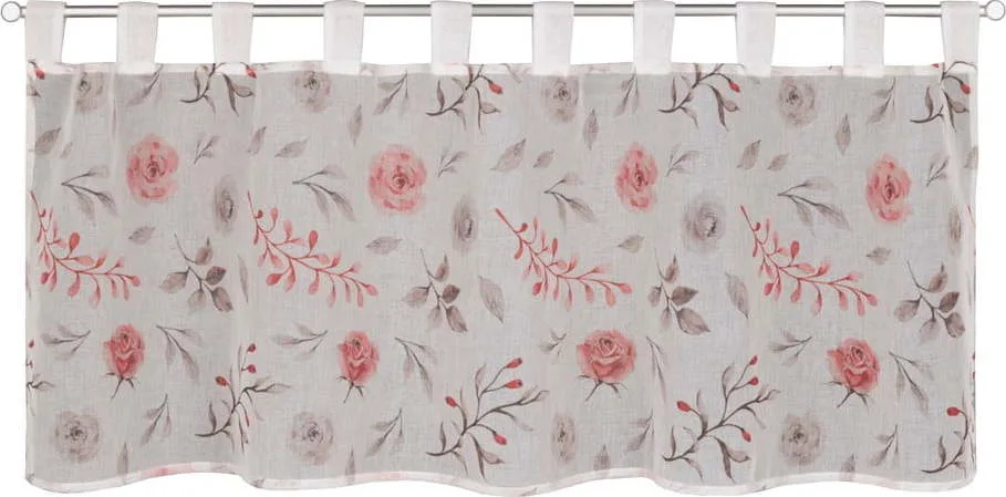 Bílo-růžová záclona 135x45 cm Rose – Sehlbach