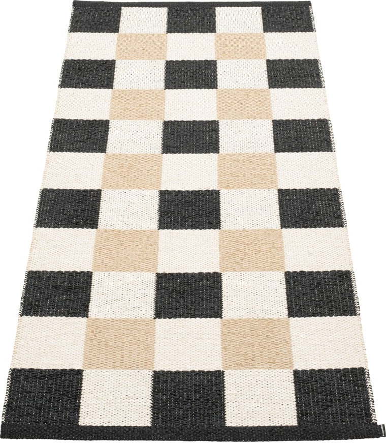 Černo-krémový vnitřní a venkovní běhoun 70x160 cm Pix Black Vanilla – Pappelina Pappelina