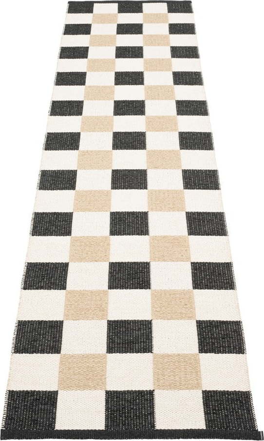 Černo-krémový vnitřní a venkovní běhoun 70x300 cm Pix Black Vanilla – Pappelina Pappelina