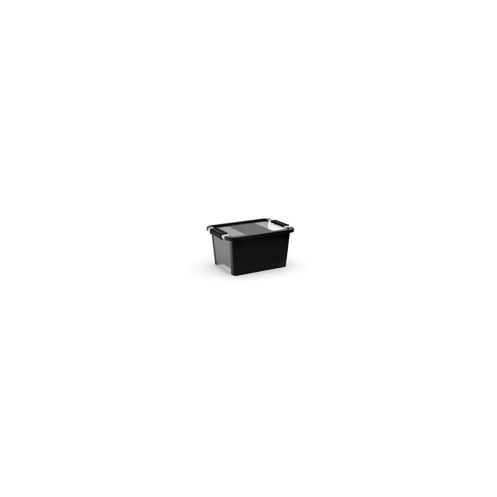 Černý plastový úložný box s víkem 36