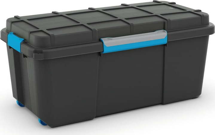 Černý plastový úložný box s víkem 78x39