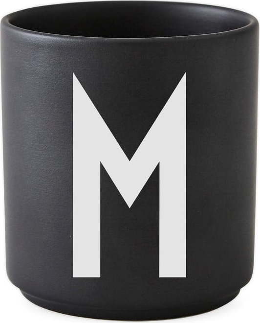 Černý porcelánový hrnek Design Letters Alphabet M