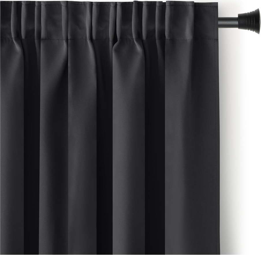 Černý zatemňovací termo závěs 140x270 cm Pleat – Restilo Restilo