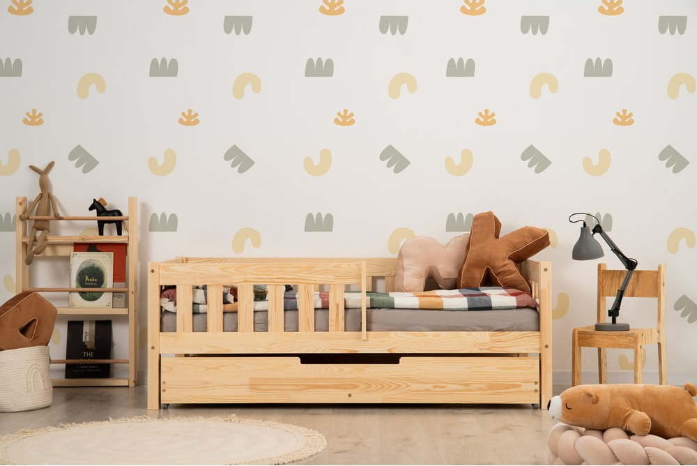 Dětská postel s výsuvným lůžkem s úložným prostorem s roštem v přírodní barvě 80x200 cm CP – Adeko Adeko