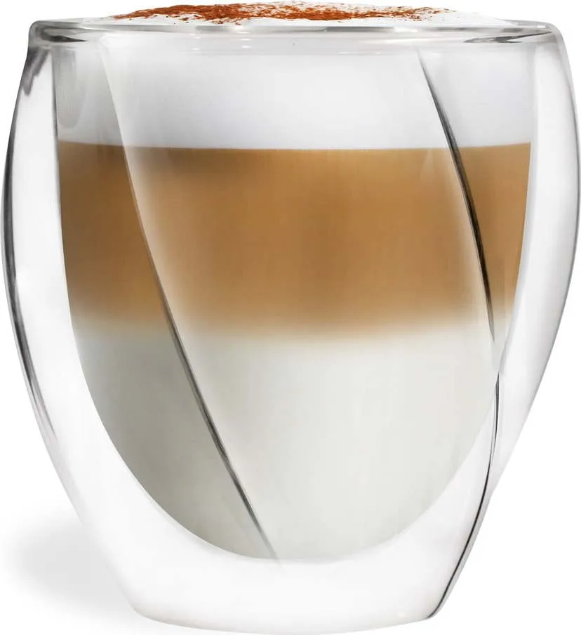 Dvoustěnné hrnky na cappuccino v sadě 2 ks 250 ml Cristallo – Vialli Design