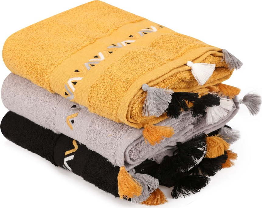 Froté bavlněné ručníky v sadě 3 ks 50x90 cm Asorti – Foutastic Foutastic