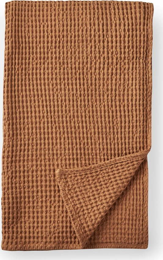 Hnědá bavlněná deka 150x200 cm Jaipur Chunky Waffle – Pineapple Elephant Pineapple Elephant