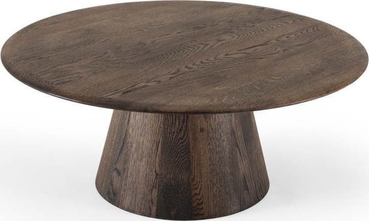 Hnědý kulatý konferenční stolek z dubového dřeva ø 80 cm Mushroom – Gazzda Gazzda
