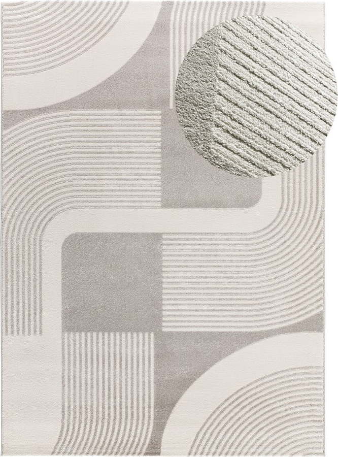 Koberec ve světle šedé a slonovinové barvě 80x150 cm Flora – Universal Universal