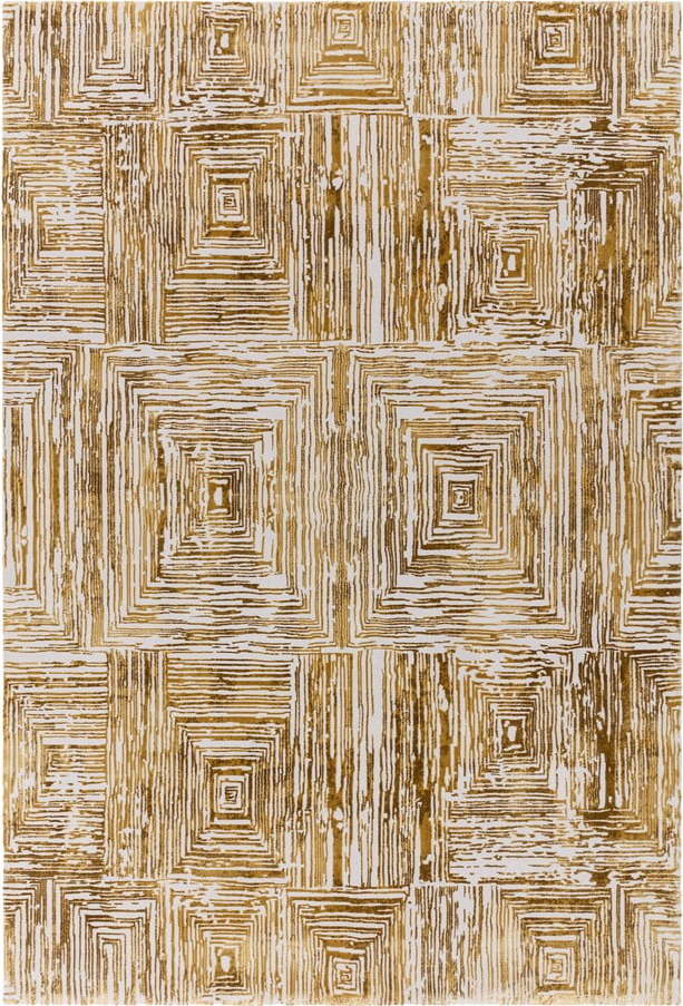 Koberec ve zlaté barvě 200x290 cm Kuza Lines Gold – Asiatic Carpets Asiatic Carpets