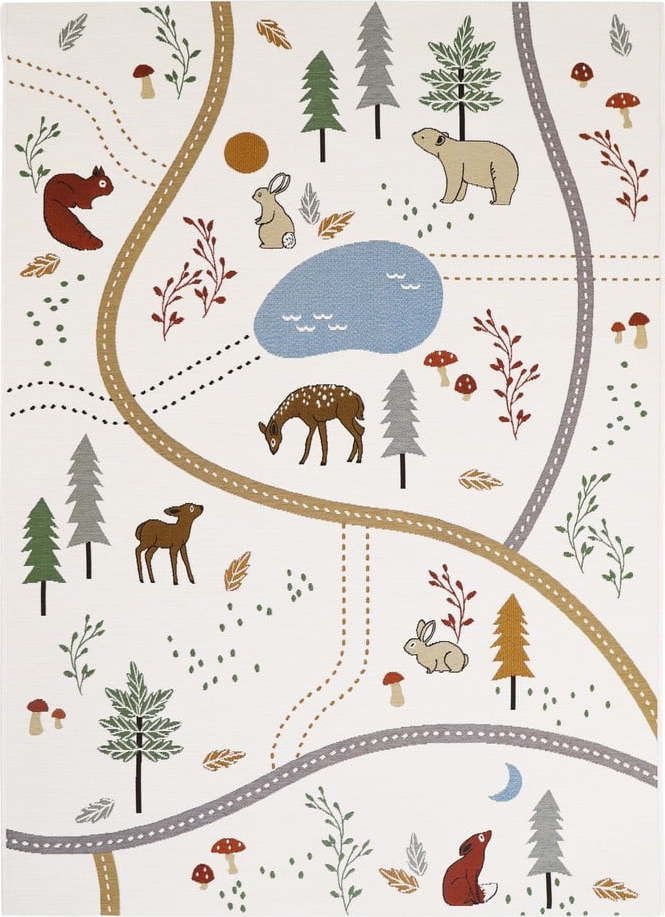 Krémový dětský hrací koberec 123x180 cm Little Forest – Nattiot Nattiot