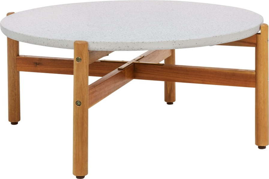 Kulatý zahradní odkládací stolek s terrazzo deskou ø 84