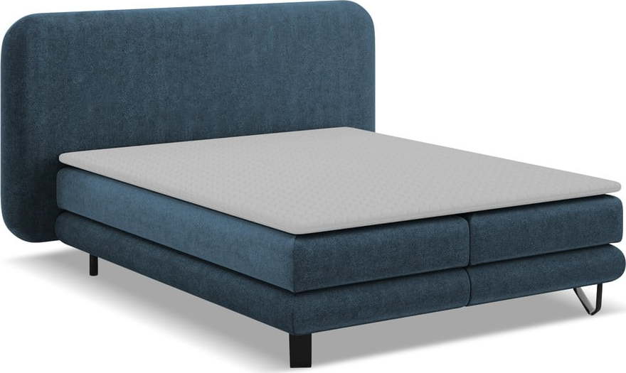 Modrá boxspring postel 160x200 cm Ilima – Makamii Makamii