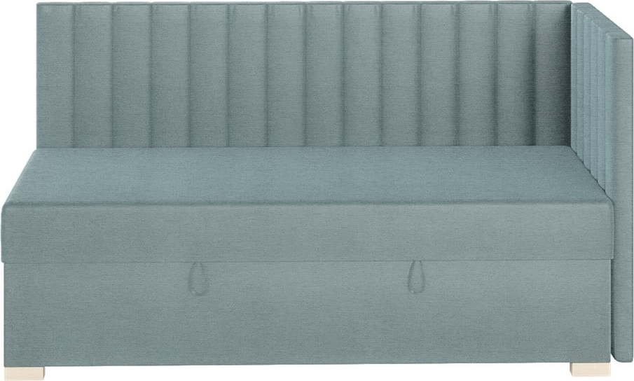 Modrá rohová dětská postel s úložným prostorem s matrací 90x200 cm Snugi – Ghado Ghado