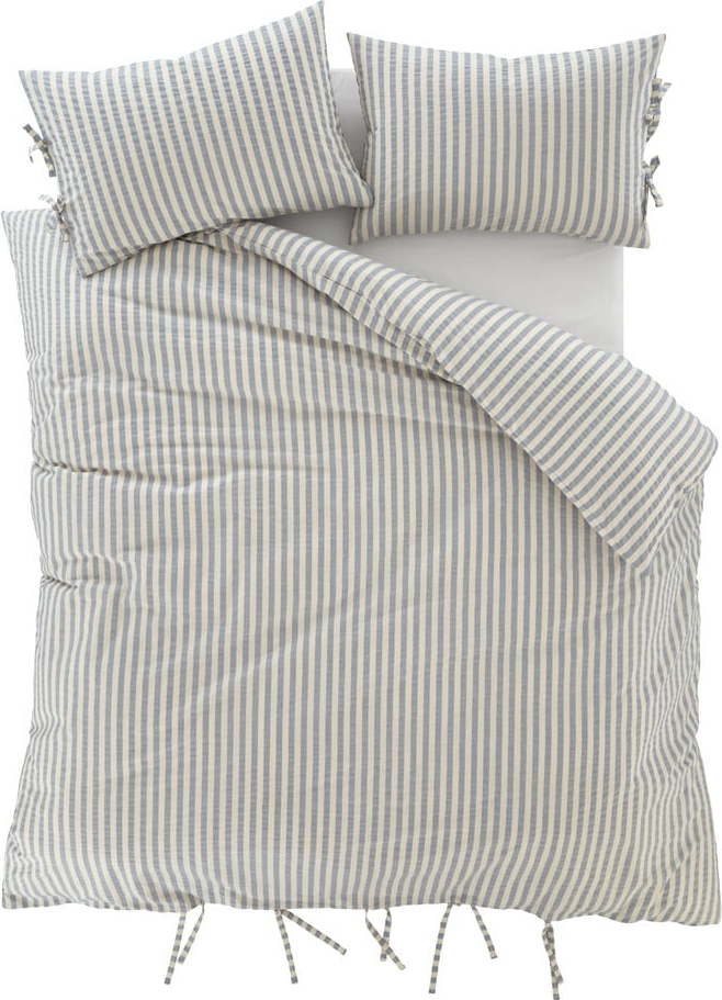 Modré prodloužené povlečení na dvoulůžko 230x220 cm Zanzibar Stripe – Pineapple Elephant Pineapple Elephant