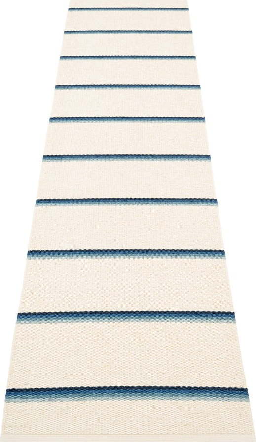 Modro-krémový vnitřní a venkovní běhoun 70x300 cm Olle Blue Vanilla – Pappelina Pappelina