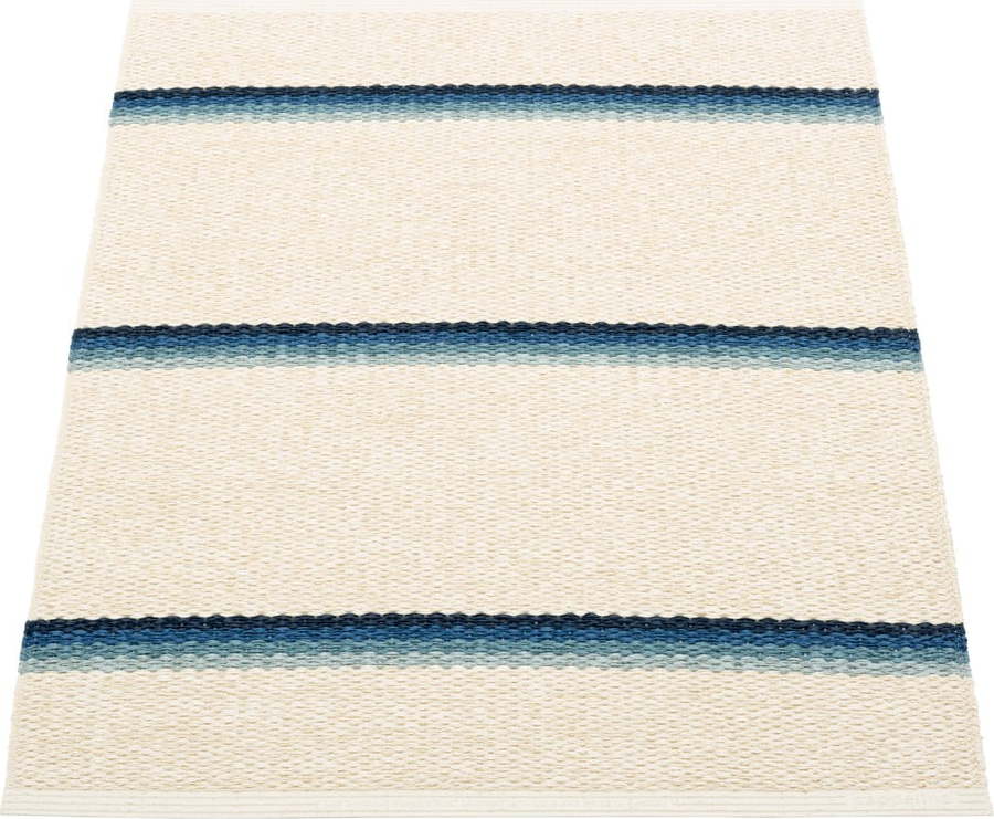 Modro-krémový vnitřní a venkovní koberec 70x90 cm Olle Blue Vanilla – Pappelina Pappelina
