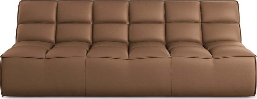 Hnědý modul pohovky z imitace kůže Kalai – Makamii Makamii