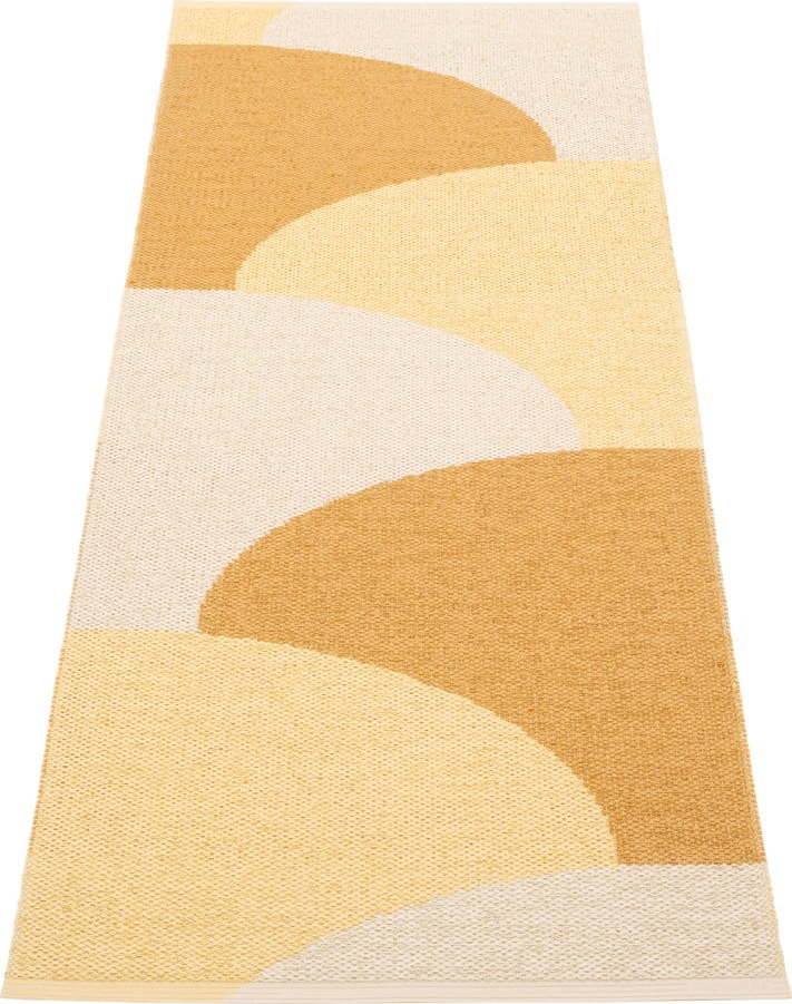 Okrově žlutý vnitřní a venkovní běhoun 70x180 cm Hill Ochre Pale Yellow – Pappelina Pappelina