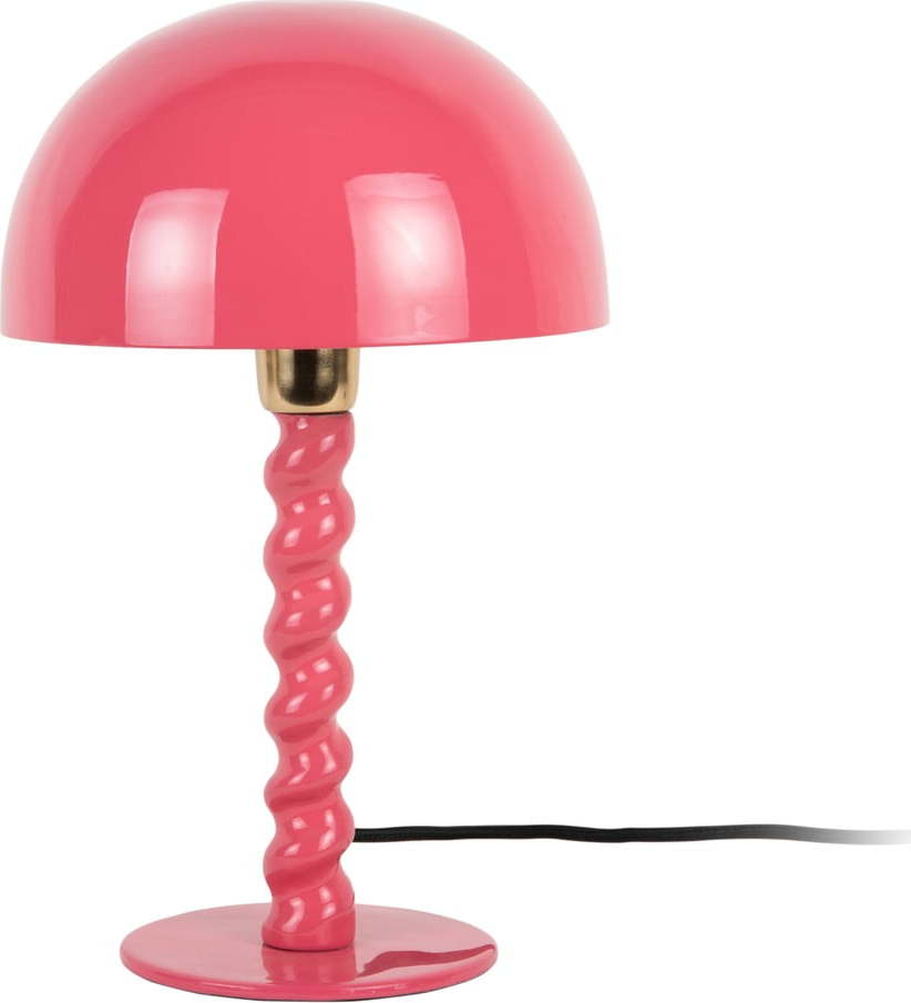 Růžová stolní lampa s kovovým stínidlem (výška 39 cm) Prisa – Leitmotiv Leitmotiv