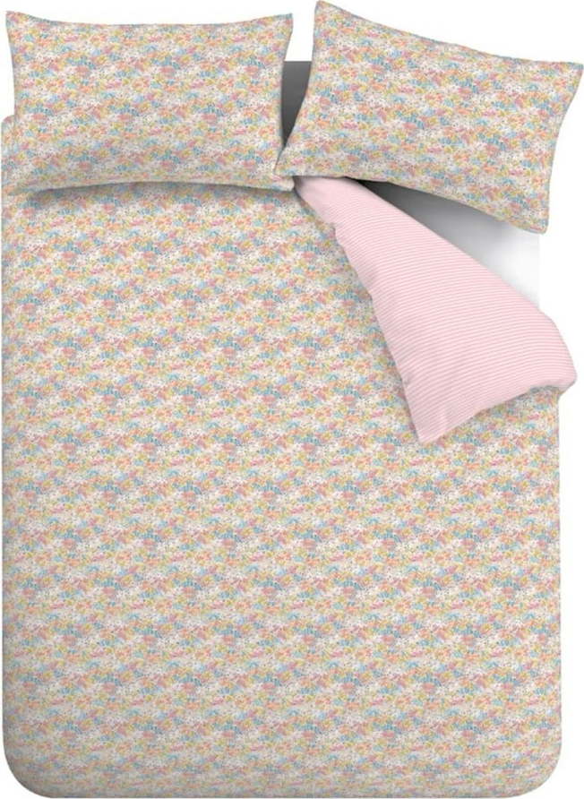 Růžové prodloužené povlečení na dvoulůžko 230x220 cm Darcy Floral – Catherine Lansfield Catherine Lansfield