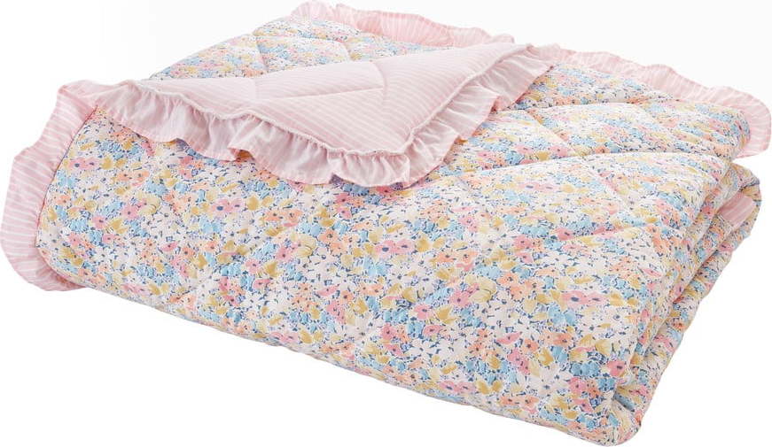 Růžový prošívaný přehoz 220x230 cm Darcy Floral – Catherine Lansfield Catherine Lansfield
