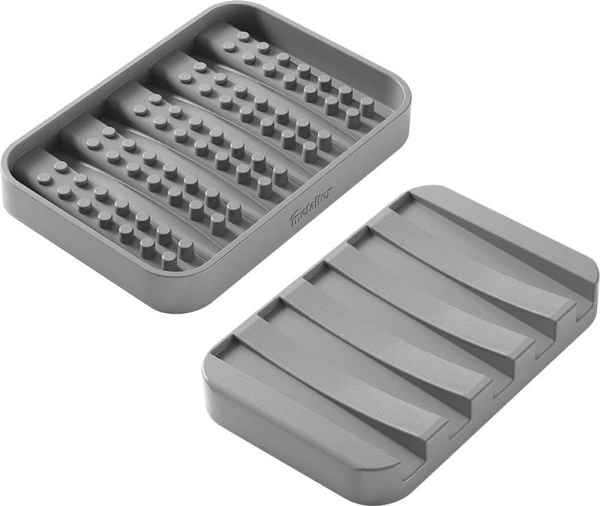 Šedá plastová mýdlenka Gravity – Metaltex Metaltex