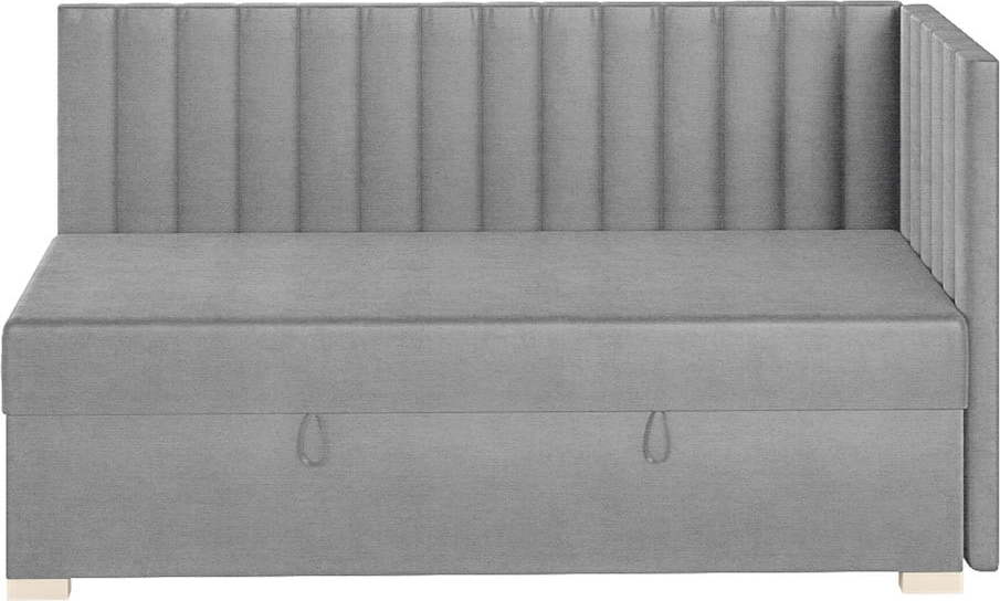 Šedá rohová dětská postel s úložným prostorem s matrací 90x200 cm Snugi – Ghado Ghado