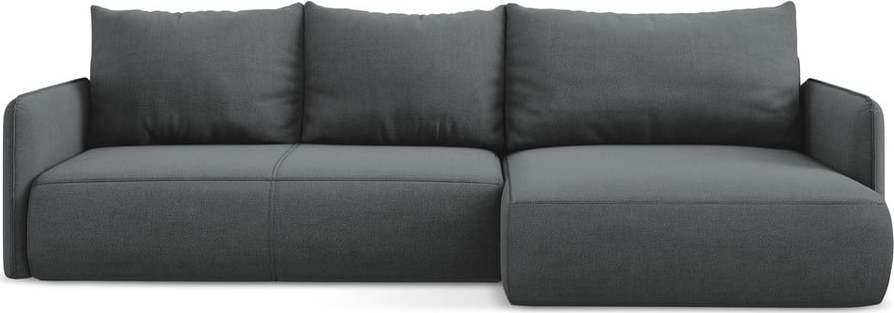 Šedá rozkládací/s úložným prostorem rohová pohovka (pravý roh) Nanea – Makamii Makamii