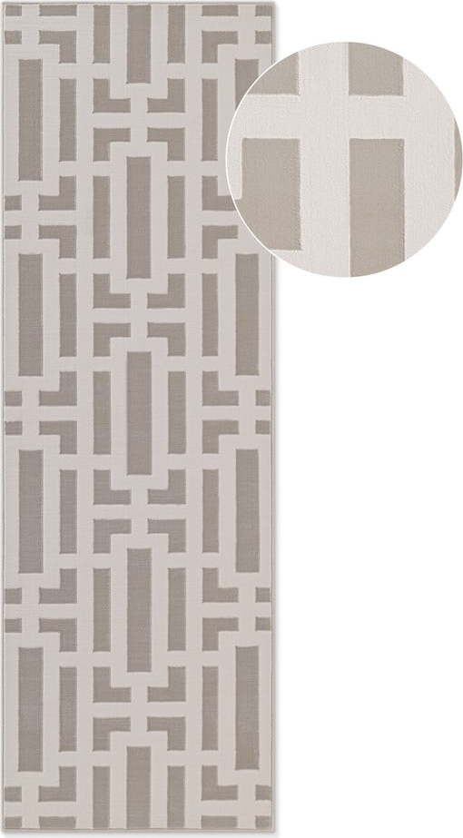 Šedo-krémový běhoun 80x240 cm Perles Onyx – Elle Decoration Elle Decoration