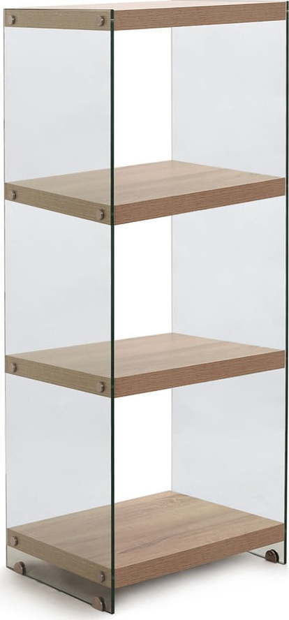 Skleněná knihovna v přírodní barvě 46x120x29