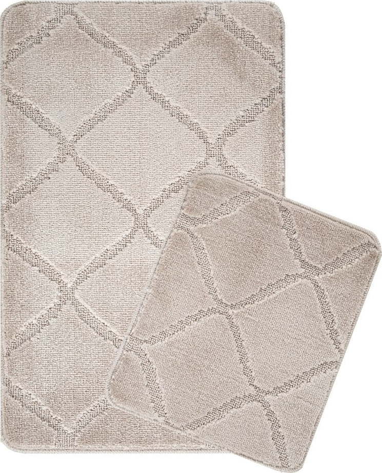 Světle hnědé koupelnové předložky v sadě 2 ks 50x80 cm Cizgili – Foutastic Foutastic