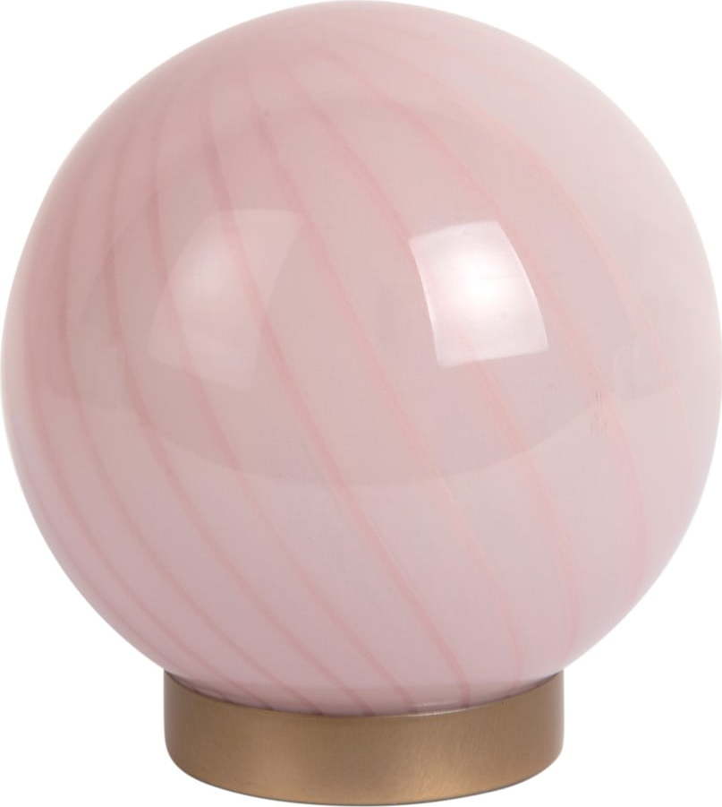 Světle růžová stolní lampa se skleněným stínidlem (výška 17 cm) Summer Globe – Leitmotiv Leitmotiv