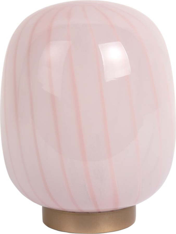 Světle růžová stolní lampa se skleněným stínidlem (výška 20 cm) Summer Globe – Leitmotiv Leitmotiv
