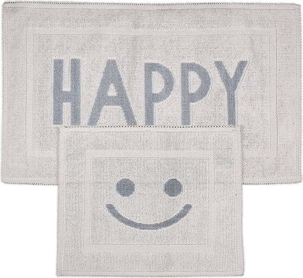 Světle šedé koupelnové předložky v sadě 2 ks 60x100 cm Happy – Foutastic Foutastic