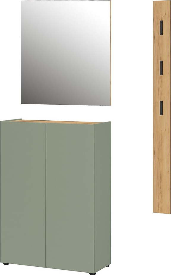 Světle zelená předsíňová sestava v dekoru dubu 104x200x33 cm Alviano – Germania Germania