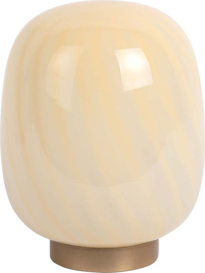 Světle žlutá stolní lampa se skleněným stínidlem (výška 20 cm) Summer Globe – Leitmotiv Leitmotiv