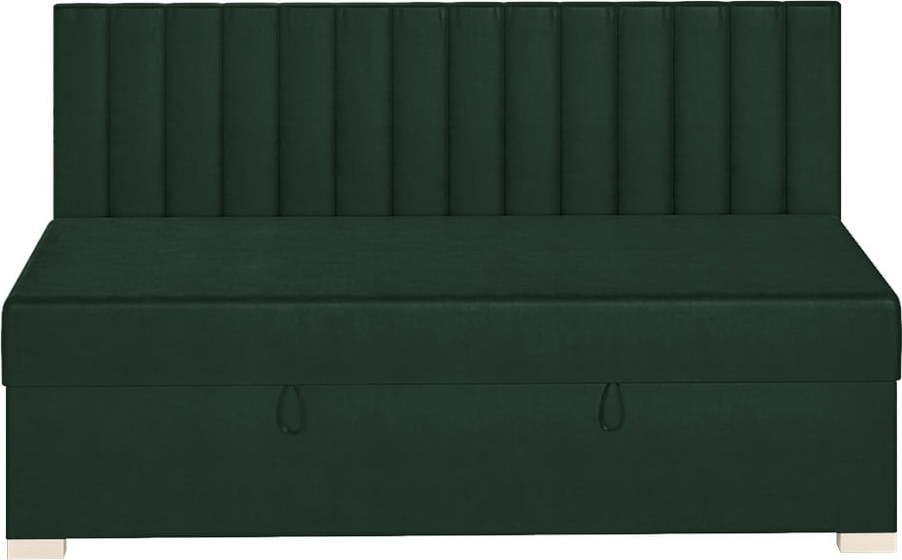 Tmavě zelená dětská postel s úložným prostorem s matrací 90x200 cm Chill – Ghado Ghado