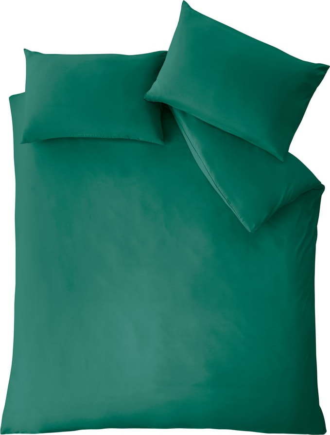 Tmavě zelené povlečení na dvoulůžko z mikrovlákna 200x200 cm So Soft Easy Iron – Catherine Lansfield Catherine Lansfield
