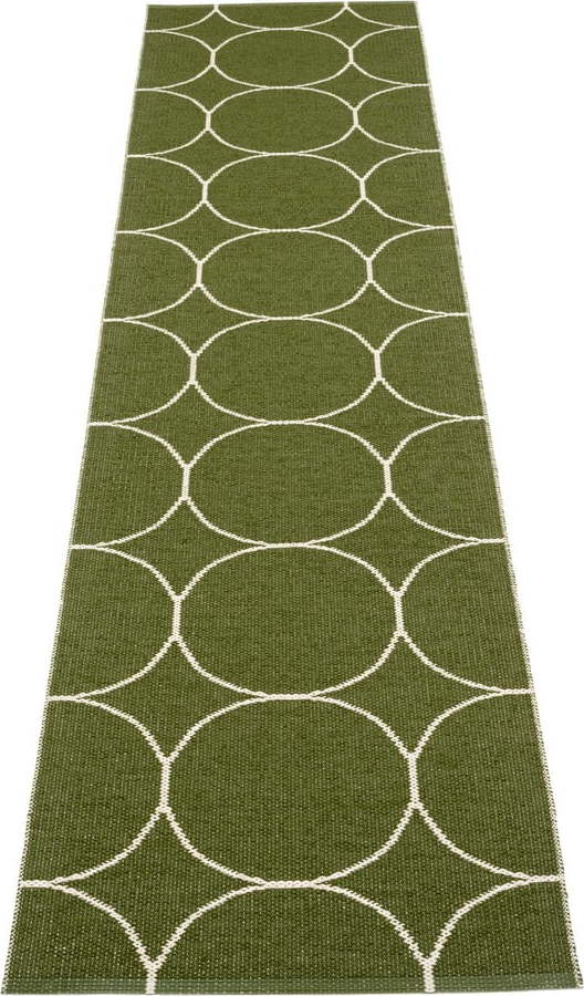 Tmavě zelený vnitřní a venkovní běhoun 70x300 cm Boo Dark Olive – Pappelina Pappelina
