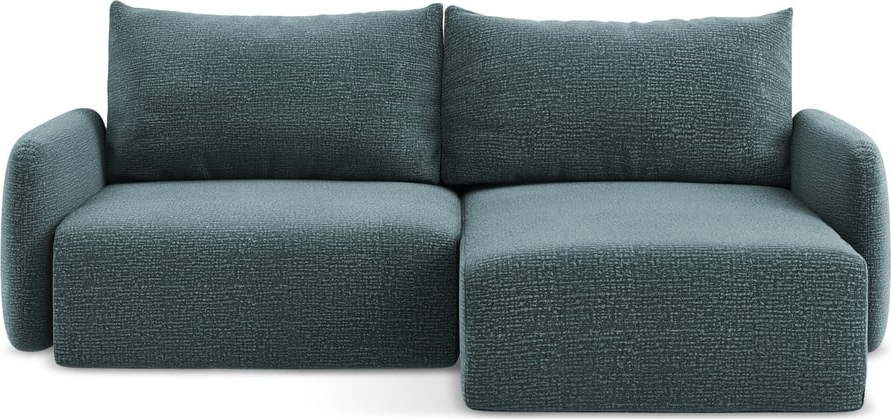 Tyrkysová rozkládací/s úložným prostorem rohová pohovka (pravý roh) Kalena – Makamii Makamii