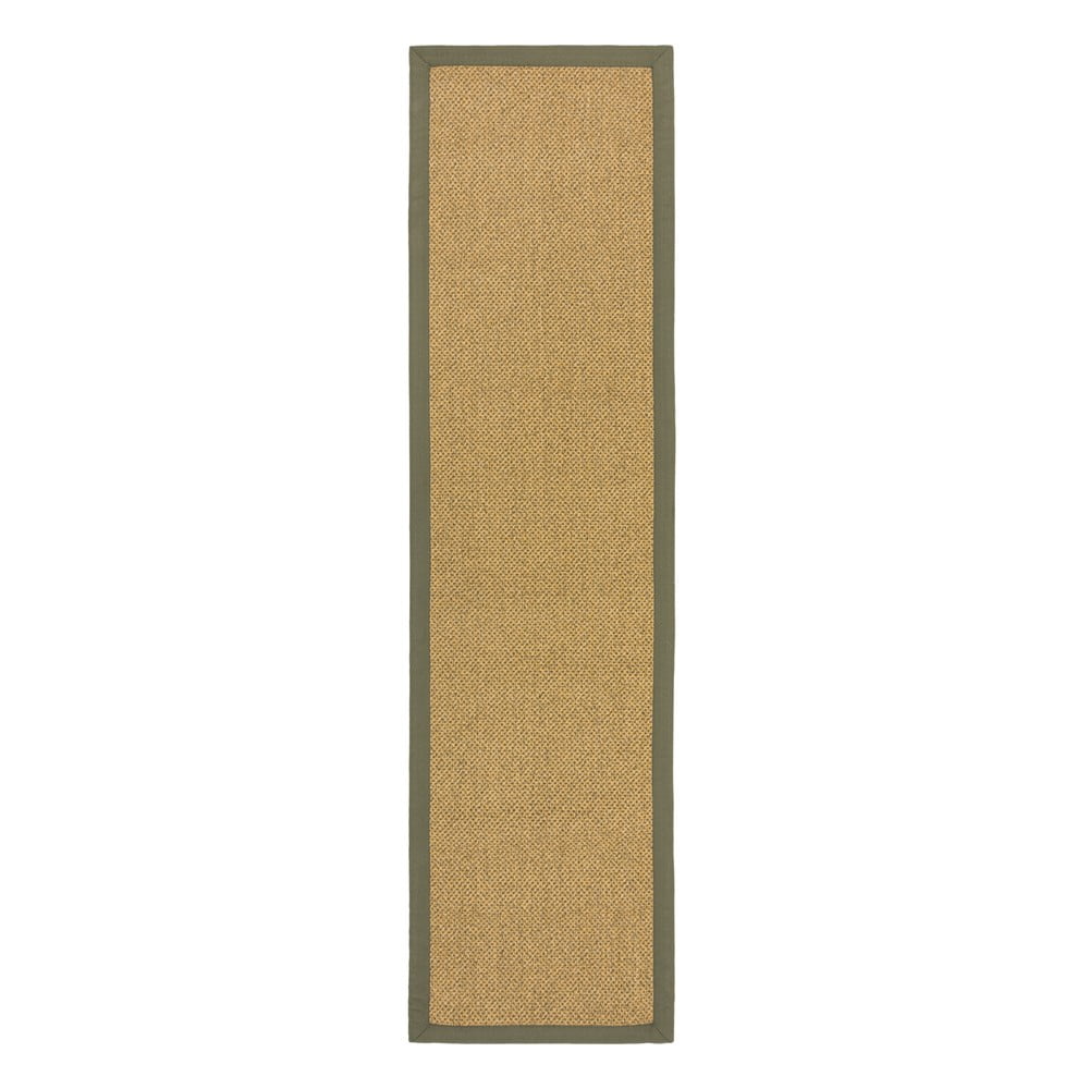 Vnitřní a venkovní koberec v zelené a světle hnědé barvě 60x230 cm Sisal Look – Flair Rugs Flair Rugs