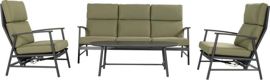 Zelený hliníkový zahradní lounge set pro 5 Flora – Hartman Hartman
