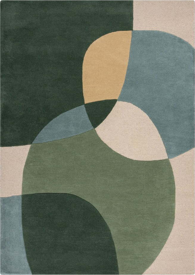 Zelený ručně tkaný vlněný koberec 120x170 cm Glow Green & Blue – Flair Rugs Flair Rugs